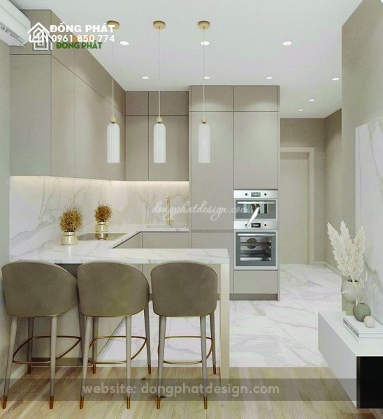 BẾP CHỮ U | BẾP GỖ CÔNG NGHIỆP MDF 