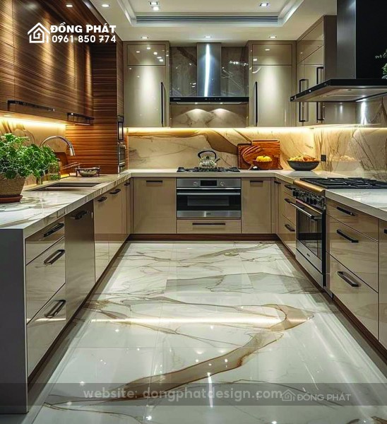 BẾP CHỮ U | BẾP GỖ CÔNG NGHIỆP MDF 