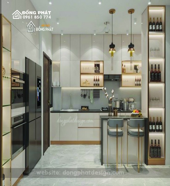TỦ BẾP CHỮ L | TỦ BẾP GỖ CÔNG NGHIỆP MDF 